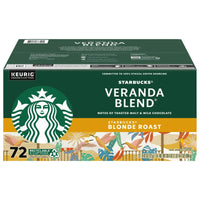 Starbucks Veranda Blend Light Roast K-Cup Pods for Keurig Brewers, 72 pods