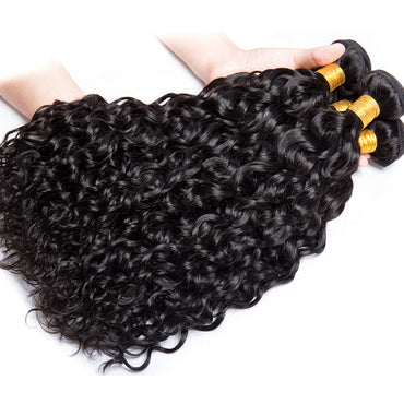 12A Water Wave Bundles With Frontal Wet and Wavy Virgin Curly Loose Deep 100% Human Hair