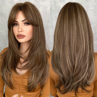 Long Wavy Dark Green Wig For Women Daily Use Natural Synthetic Miidle Part Wigs Layered Heat Resistant Music Festival