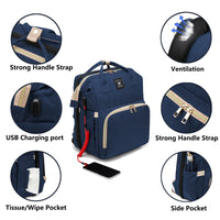 Lamroro Moire Diaper Bag Backpack, Soft Shell, Multifunctional, Large Capacity, Travel Backpack with Changing Station, Sunshade, Breathable Mosquito Net, Zipper Closure, Mixed Color, Polyester Fiber, with Utility Pocket, for