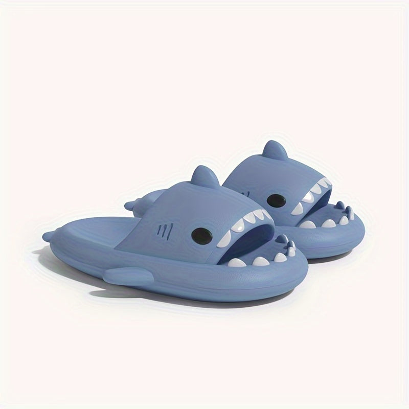 Comfy Shark Cartoon Slides - Unisex Slippers with Soft Wear-Resistant Soles for Casual Summer Outdoor Beach Wear - Breathable, Lightweight, and Easy to Clean