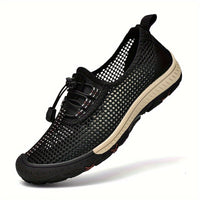 [Breathable Men's Sandals] Comfy Breathable Men's Sandals - Solid Color Slip On Adjustable Buckle Shoes - Non Slip Rubber Sole Durable Beach Water Shoes for Summer