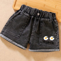 Vibrant Floral Graphic Denim Shorts - Ultra-Comfy, Stylish, and Durable - Perfect for Young Girls Summer Outfits and Daily Wear