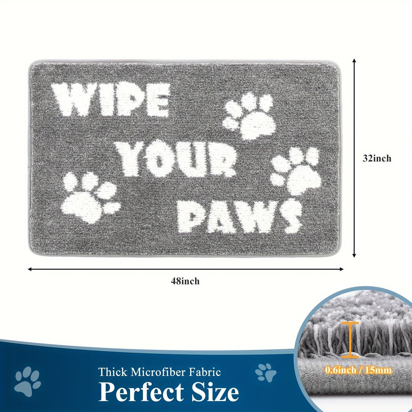 Indoor Doormat Entryway Door Mat, Non Slip Absorbent Mud Trapper Mats, Low-Profile Inside Floor Mats, Soft Washable Small Mats Door