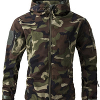Warm Fleece Hooded Windbreaker Jacket, Men's Casual Zip Up Jacket Coat For Fall Winter Outdoor Hiking Camping Cycling