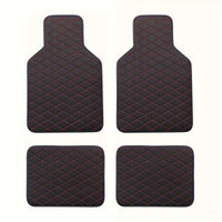 4pcs Car Floor Mats Waterproof PU Leather Universal Car Mats, Simple Design for Men And Women Car Interior Accessories