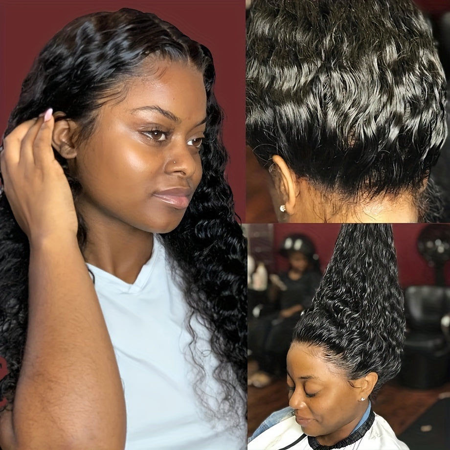 Doheroine Deep Wave 360 HD Lace Wig - 180% Density with Pre-Plucked Baby Hair for a Natural, Voluminous Look