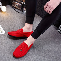 Men's Solid Color Slip On Tassel Loafer Shoes, Comfy Non Slip Casual Durable Rubber Sole Lightweight Walking Shoes, Men's Footwear