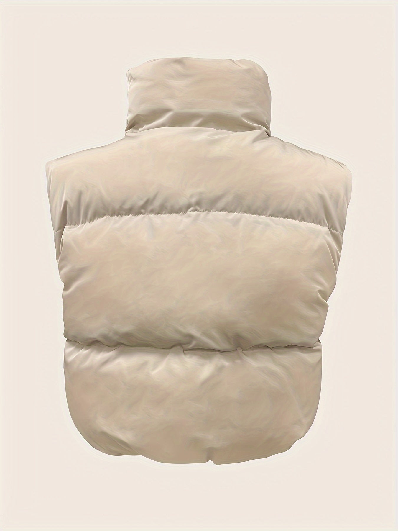 Stylish High Neck Sleeveless Vest Coat - Zip-Up, Casual, Solid Color, Women's Outerwear - Perfect for Daily Wear, Travel, and Outdoor Activities
