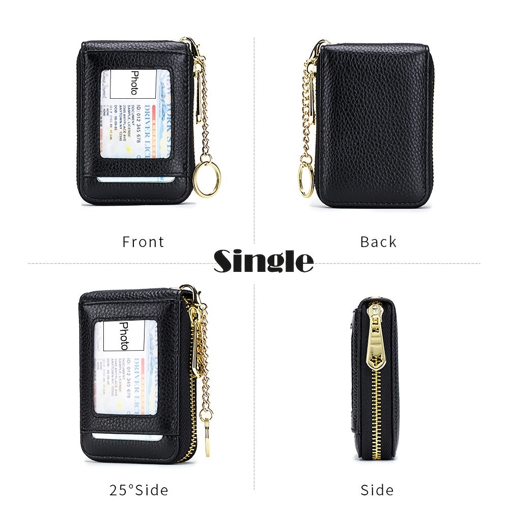 [RFID Credit Card Holder] Casual RFID Credit Card Holder, Multi-compartment Wallet - Simple Zip Around Card Case