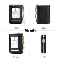 [RFID Credit Card Holder] Casual RFID Credit Card Holder, Multi-compartment Wallet - Simple Zip Around Card Case