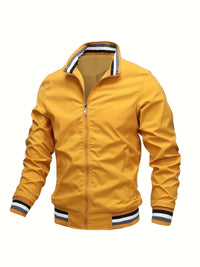 Men's Casual Baseball Jacket Coat Regular Fit College Hipster Windbreaker For Spring Autumn