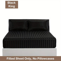 Luxurious Striped Woven Fitted Sheet - Soft, Breathable & Easy-Care Design for Superior Comfort and Healthy Sleep