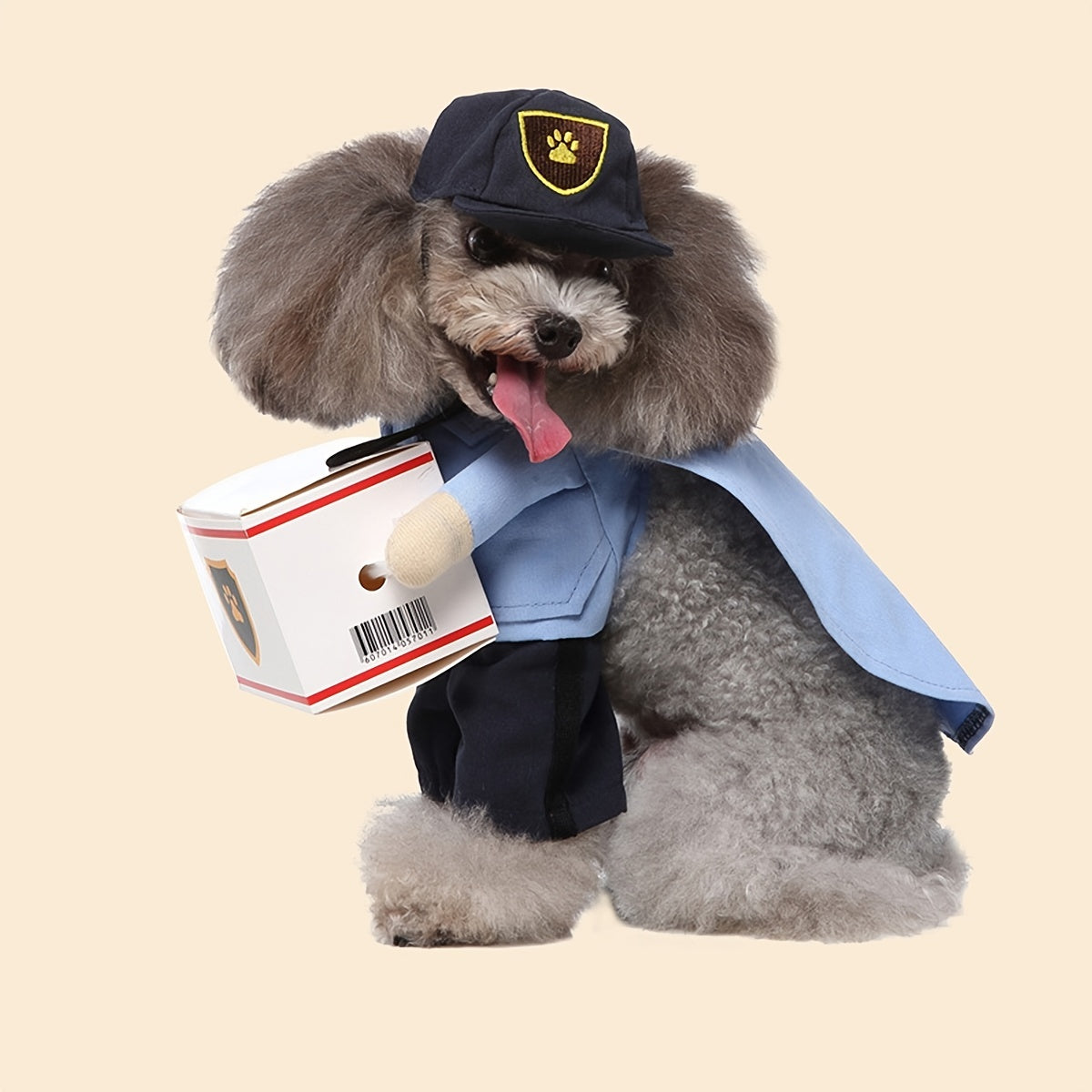 Halloween Pet Costume - Courier Cosplay Apparel With Hat For Small And Medium Dogs And Cats -  For Festivals And Parties - Perfect Gift for Pet Owners