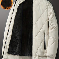 Men's Regular Fit Solid Color Sherpa Lined Varsity Jacket, Casual Fleece Lined Baseball Jacket Coat for Winter Autumn