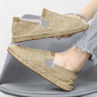 Men's Solid Color Simple Style Breathable Slip On Walking Shoes, Comfy Non Slip Casual Rubber Sole Shoes, Men's Footwear