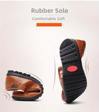 [Comfortable Loafers] CLOHOO Men's Genuine Faux Leather Slip-On Loafers | Non-Slip Comfortable Casual Shoes with Round Toe, Black, Rubber Sole, Faux Cover Lining - All Seasons Durable Footwear, Sleek Loafer Design