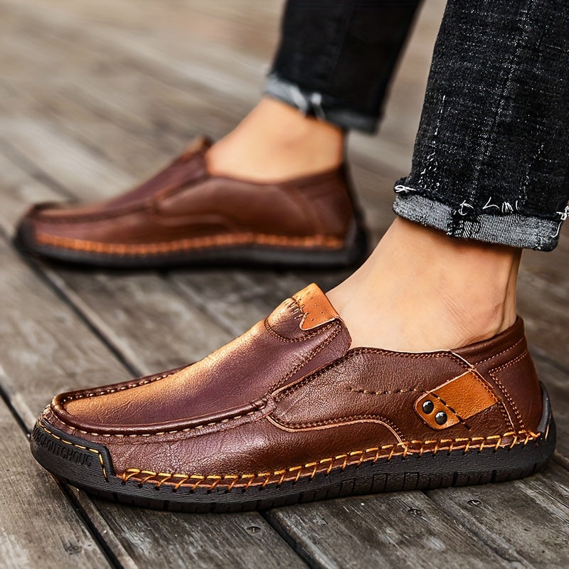 Men's Casual Shoes Fall One Step Lazy Large Business Casual Soft Sole Bean Shoes Dad Men's Shoes