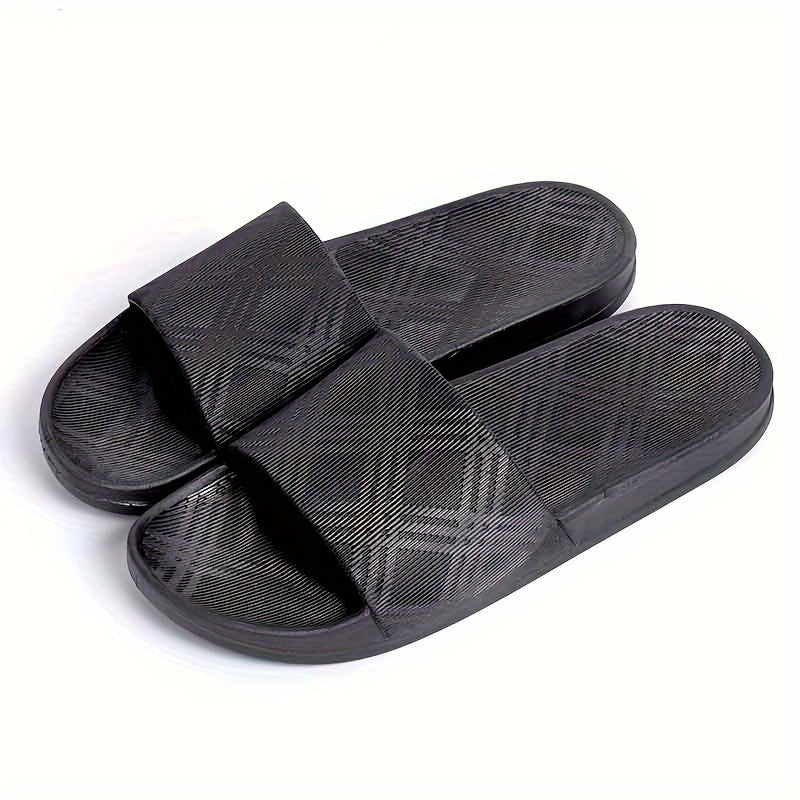 Men's Solid Color Open Toe Breathable Slippers, Comfy Non Slip Casual Durable Soft Sole Lsides, Men's Footwear