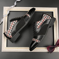 Men's Vintage Elegant Cap Toe Oxford Shoes, Comfy Non Slip Durable Rubber Sole Lace Up Formal Shoes, Men's Footwear
