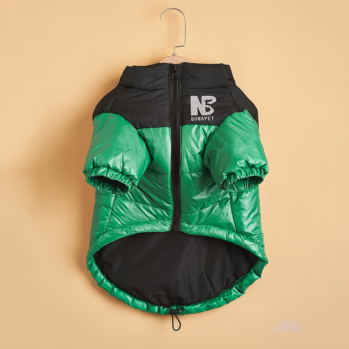 Thick Padded Winter Warm Dog Coat, Reflective Letter Graphic Jacket With Zip Up For Cold Seasons