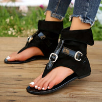 Womens Comfortable Flat Thong Sandals with Adjustable Buckle - Lightweight Summer Footwear featuring Back Zipper - Perfect for Koningsdag Celebrations