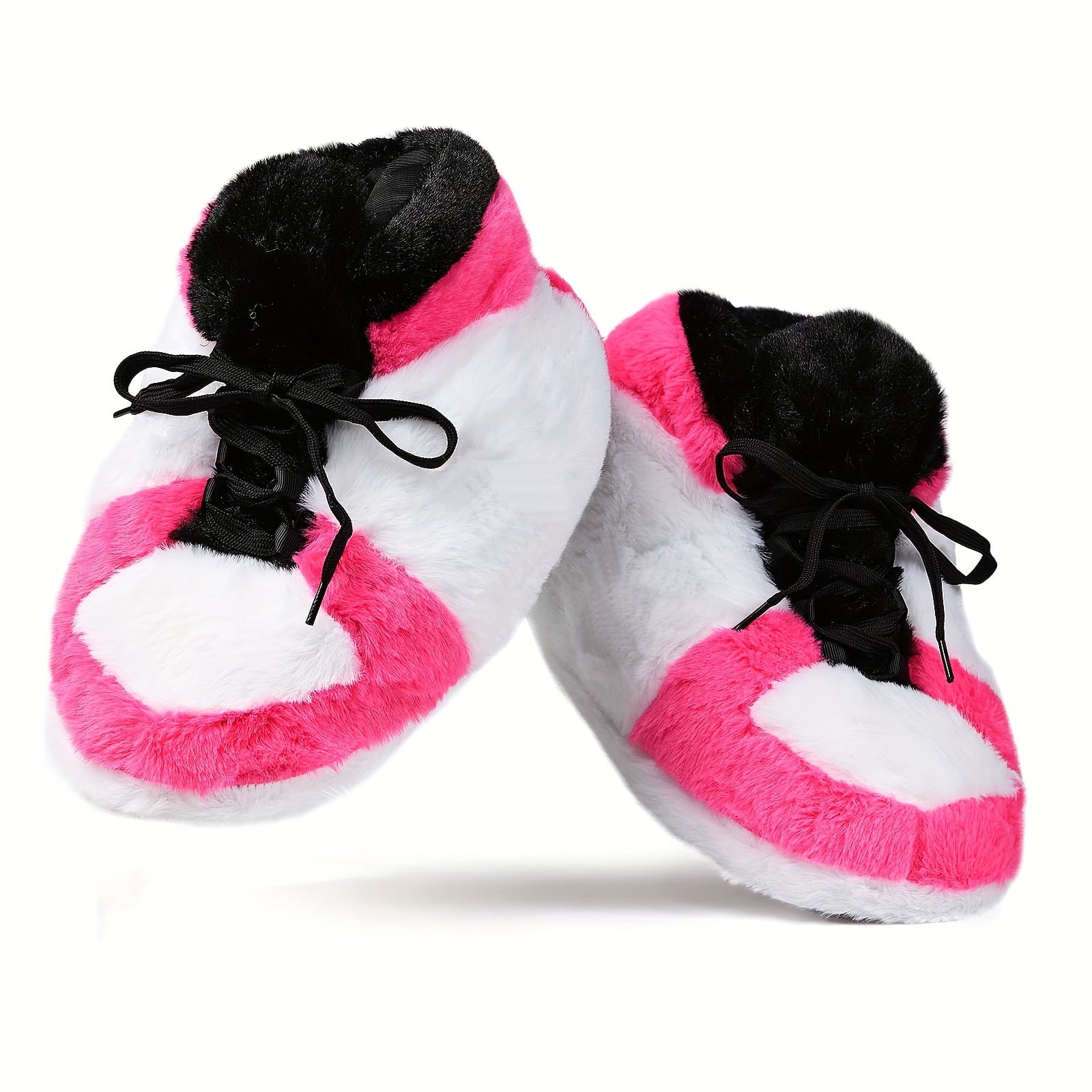 Men's Fuzzy Lace Up Thermal Home Shoes, Comfy Non Slip Casual Funny Indoor Shoes, Men's Footwear