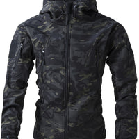 Warm Fleece Hooded Windbreaker Jacket, Men's Casual Zip Up Jacket Coat For Fall Winter Outdoor Hiking Camping Cycling