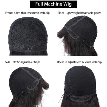 BOB Wig Full Machine Made Wig Water Wave