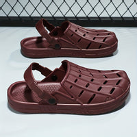 Men's Fashionable Breathable Oversized Clogs - Casual Slip-On Beach & Garden Sandals, EVA Material