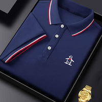 [Stretch Fabric Casual Shirt] Breathable Stretch Fabric Men's Casual Shirt - Penguin Print for Golf & Tennis - Perfect Gift Idea