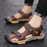 [Breathable Sandals] Summer Breathable Men's Sandals | Casual Sporty Open-Toe Shoes with Adjustable Straps, Faux Cover & Rubber Sole for Beach, Hiking, and Outdoor Activities
