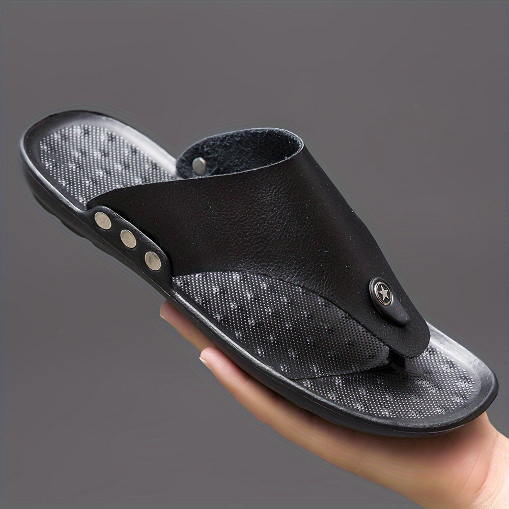 Men's Thong Sandals, Casual Lightweight Flip-flops Shoes Toe Post Sandals For Indoor Outdoor Walking, Beach Shoes For Spring And Summer
