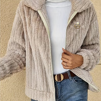 Women's Luxurious Fuzzy Coat - Toasty Elegance, Chic Open Front Design, Long Sleeve Comfort, Versatile for Casual & Formal Occasions - Cozy Fashion Outerwear