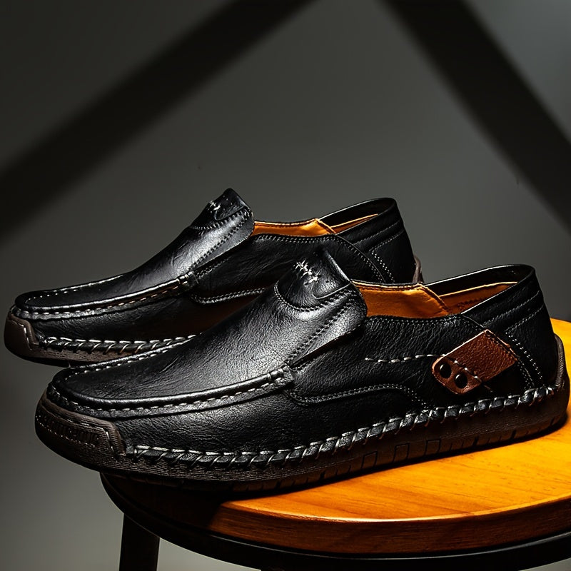 Men's Casual Shoes Fall One Step Lazy Large Business Casual Soft Sole Bean Shoes Dad Men's Shoes