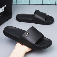Men's Solid Colour Simple Style Open Toe Breathable Slippers, Comfy Non Slip Casual Soft Sole Slides, Men's Footwear