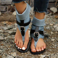 Womens Comfortable Flat Thong Sandals with Adjustable Buckle - Lightweight Summer Footwear featuring Back Zipper - Perfect for Koningsdag Celebrations