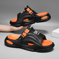 Men's Trendy Street Style Chunky Slippers, Comfy Non Slip Casual Durable Soft Sole EVA Slides, Men's Footwear
