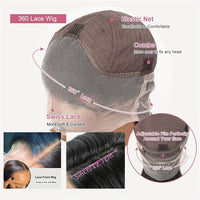 360 Lace Front Wigs Pre Plucked 150% Density Human Hair 360 HD Lace Frontal Wigs Body Wave Wig For Women With Baby Hair Natural Color (16-34 Inch, Natural Color)
