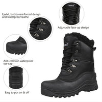 Warm Fleece Men's Snow Boots, Anti-skid Durable Comfortable Boots For Hiking Trekking Climbing