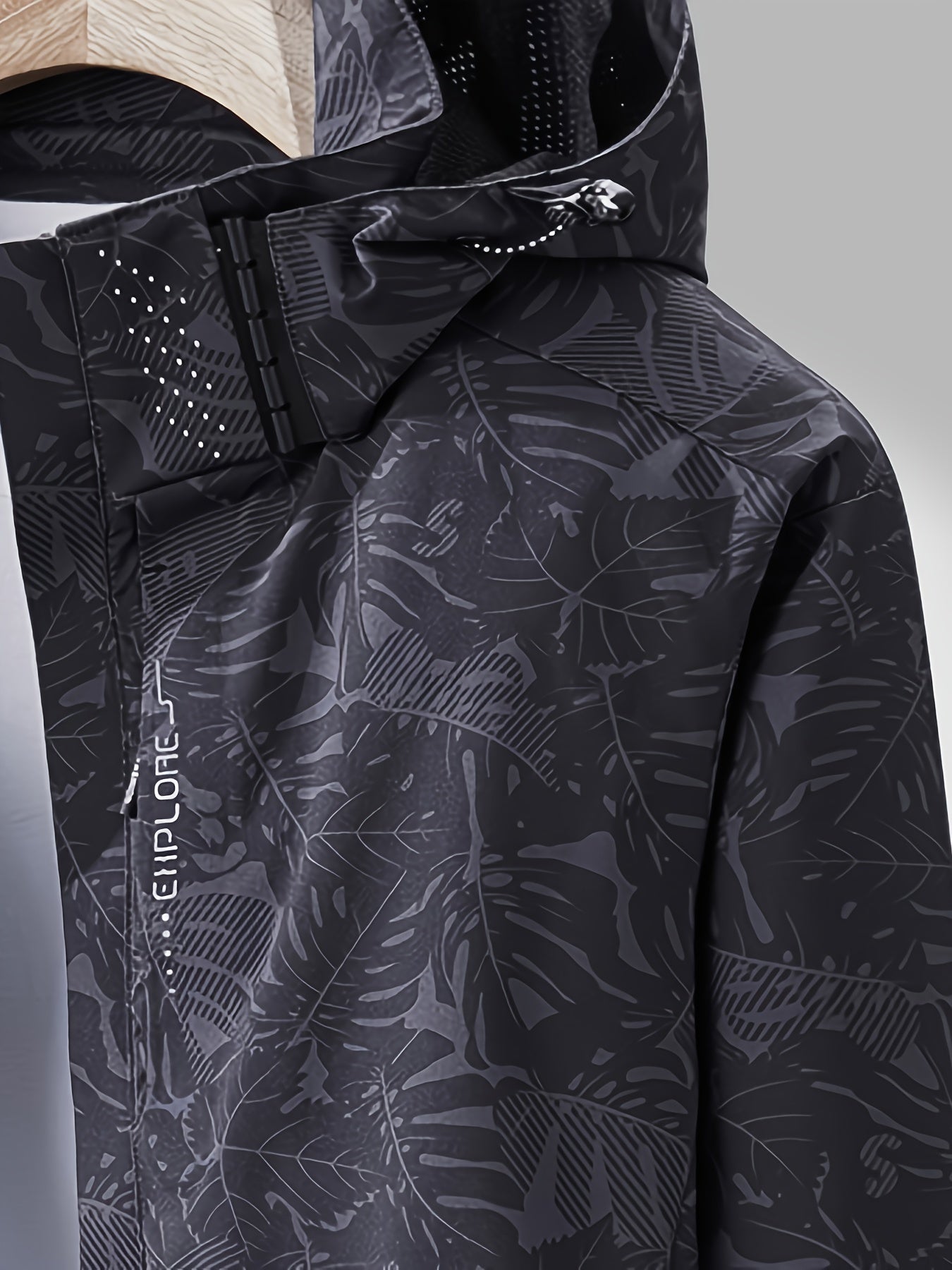 [Tropical Hooded Jacket] Lightweight Women's Hooded Jacket | Casual Zip-Up Outdoor with Tropical Leaf Print, Removable Hood & Adjustable Cuffs for Spring Summer Fall, Hiking, Travel, Camping, Camping Gear