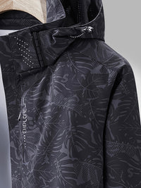 [Tropical Hooded Jacket] Lightweight Women's Hooded Jacket | Casual Zip-Up Outdoor with Tropical Leaf Print, Removable Hood & Adjustable Cuffs for Spring Summer Fall, Hiking, Travel, Camping, Camping Gear