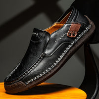 Men's Casual Shoes Fall One Step Lazy Large Business Casual Soft Sole Bean Shoes Dad Men's Shoes
