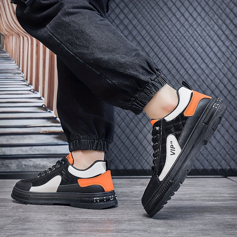 Men's Chic Street Style Colour Block Skateboard Shoes, Comfy Non Slip Casual Sneakers For Men's Outdoor Activities, Men's Footwear