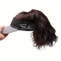 Chic Houndstooth Ponytail Baseball Cap Wig for Women - Body Wave, High-Quality Synthetic Fiber, Adjustable Rose Net Hat, Duckbill Cap, Hairpiece