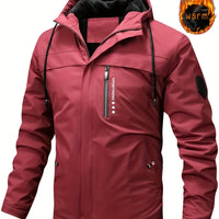 Men's Warm Fleece Casual Winter Hooded Jacket Coat For Outdoor Activities