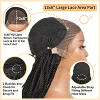 Chic Lace Front Braided Wig For Women - 180% Density, Synthetic Twist Box Braids With Youngsters Hair, Straight Texture, 13X6 Cap