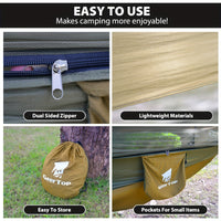 GeerTop 3-in-1 Camping Hammock with Mosquito Net & Sun Shelter - Durable, Easy Setup for Backpacking, Hiking, Beach & Garden
