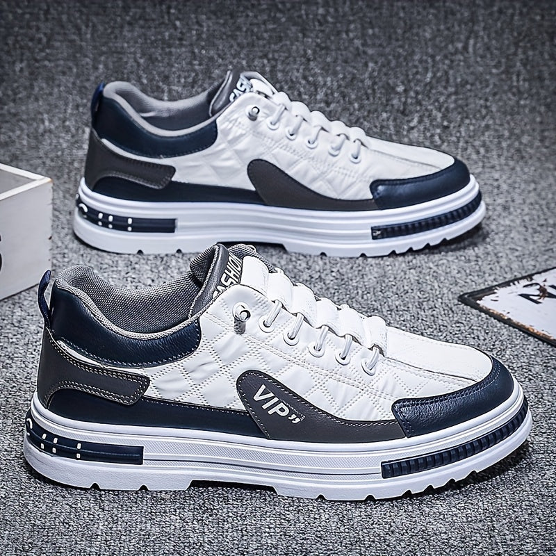 [Colour Block Skateboard Shoes] Men's Chic Street Style Colour Block Skateboard Shoes, Comfy Non Slip Casual Sneakers For Men's Outdoor Activities, Men's Footwear