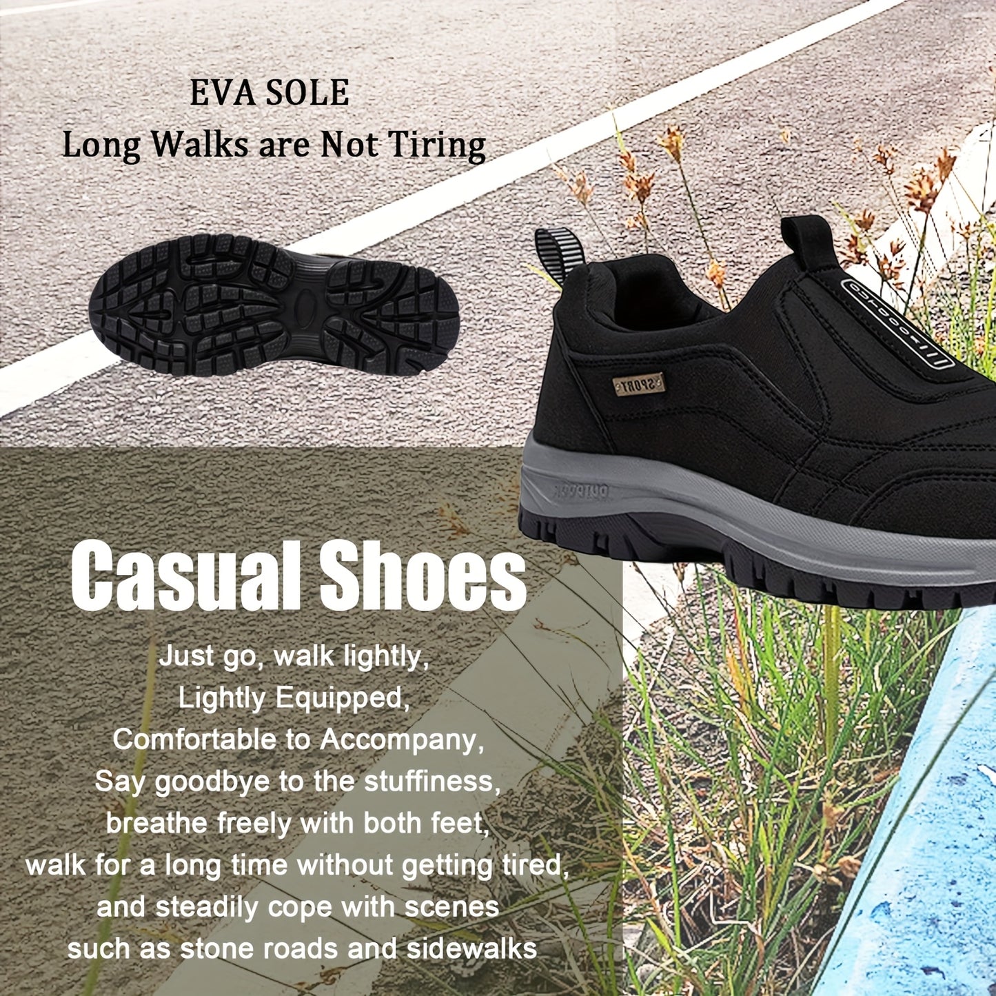 [Comfortable Men's Shoes] Breathable And Comfortable Spring And Summer Men's Casual Shoes | One Foot On Black/blue New Products Selling Well
